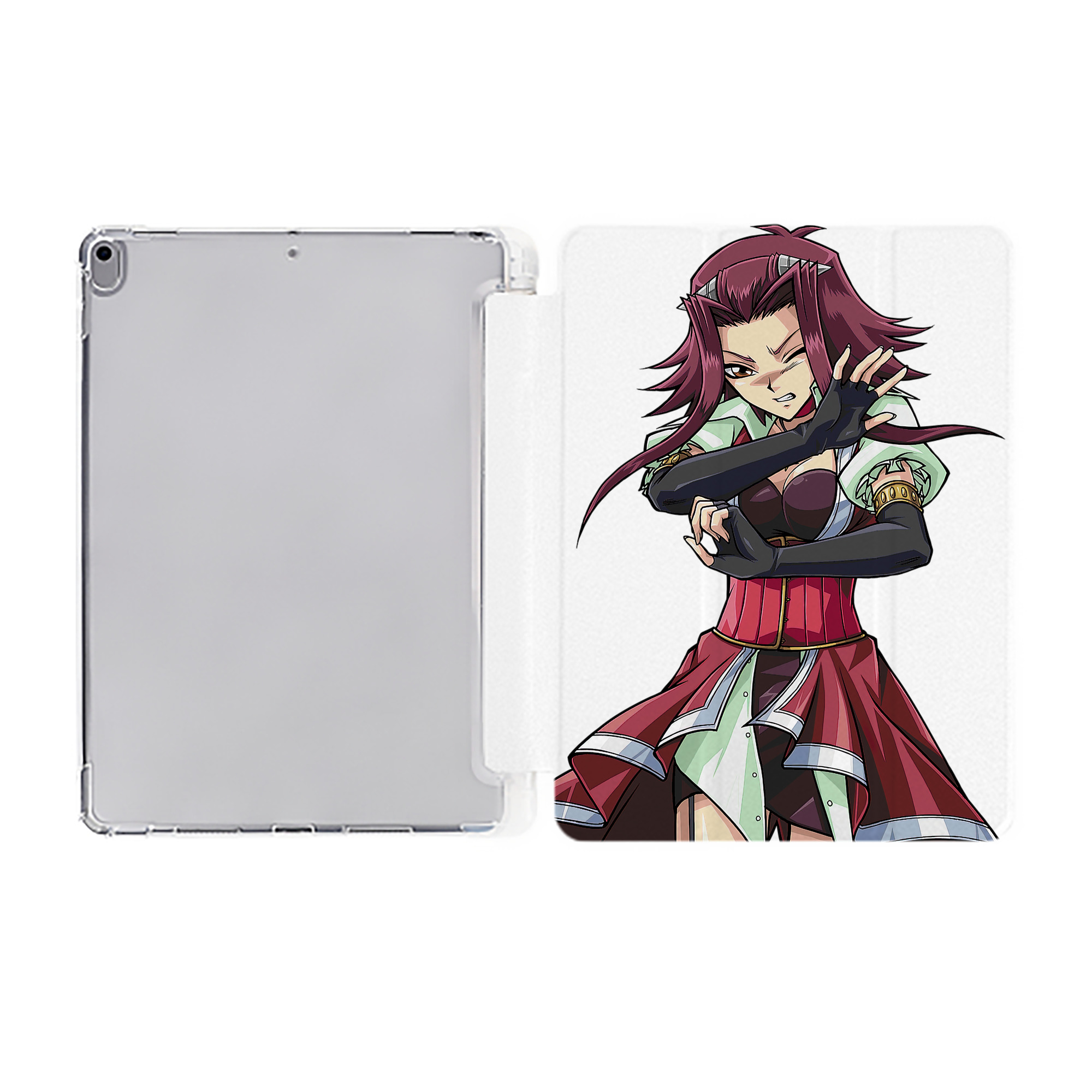 （画像用） 遊☆戯☆王 Yu-Gi-Oh! IPad ケース ペン収納付き 三つ折りスタンド PUレザー×シリコン 対応機種9.5/10.5/10.9インチ